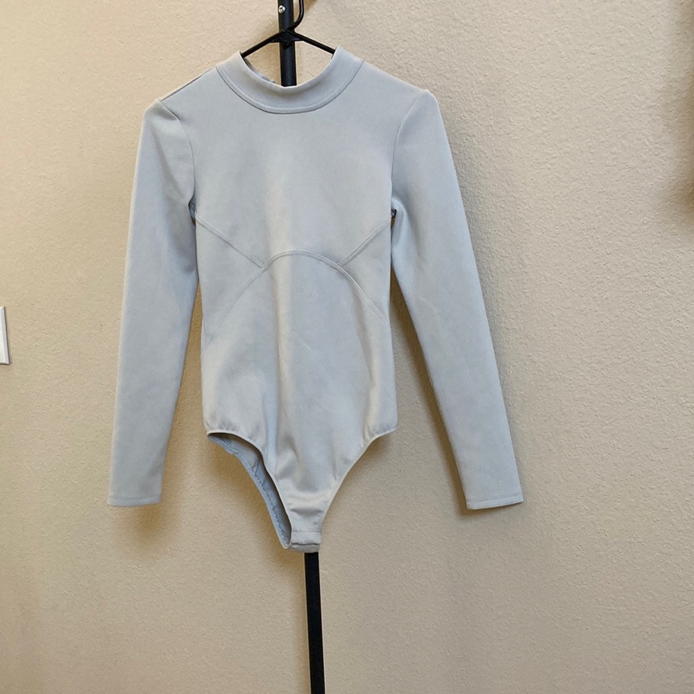 Zara Gray Long Sleeve Bodysuit